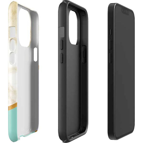 Angled Marble iPhone 15 Pro Impact Case